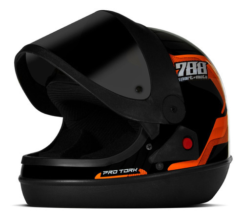 Capacete Integral Protork Sport Moto 788 Sanmarino Vis Fume Cor Laranja Tamanho do capacete 58