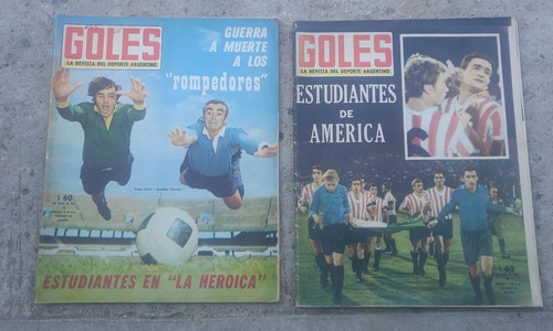 2 Revistas Goles Abril/mayo 1968 / Mayo 1968 Estudiantes 