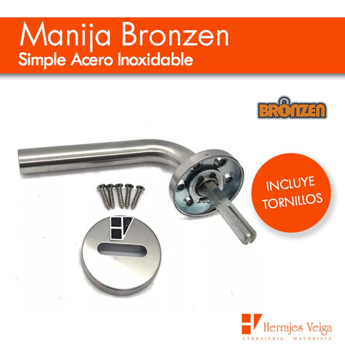 Imagen 3 de 9 de Manija Picaporte Media Curva Simple Acero Inox Tipo Toshi