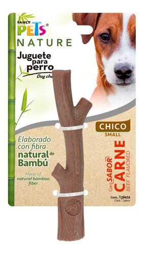 Juguete Para Perro Chico Sabor Carne Rama Bambú Fancy Pets