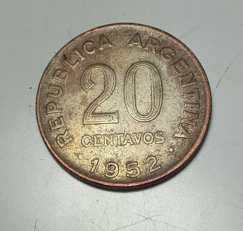 Moneda Arg. De 20 Ctvs. Año 1952#12
