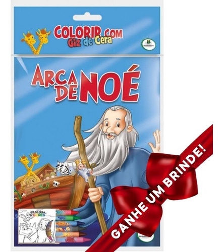 Livro Colorir Com Giz De Cera: Arca De Noé | Frete Grátis