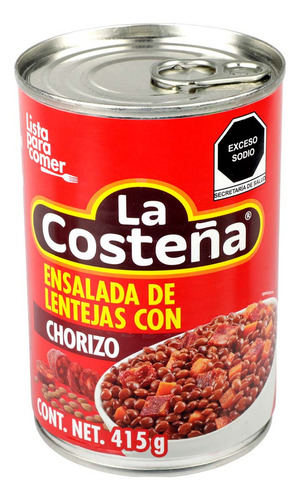 Ensalada La Costeña Lentejas Con Chorizo 415g