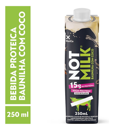 Bebida à Base de Plantas Baunilha com Coco Not High Protein Caixa 250ml