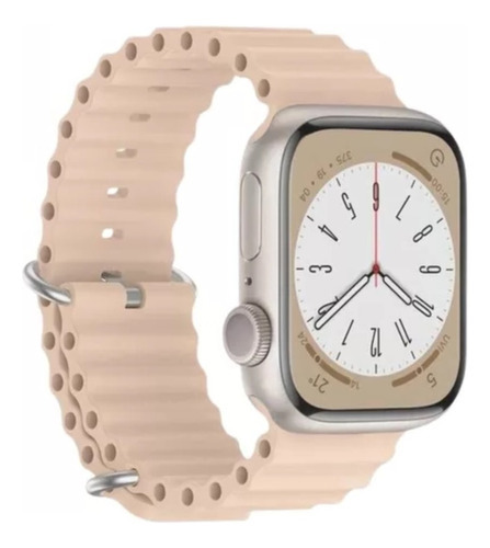 Pulseira Oceano Para Apple Watch Ultra 40 41 42 44 45mm 49mm Cor Nude Largura 49.45 Mm