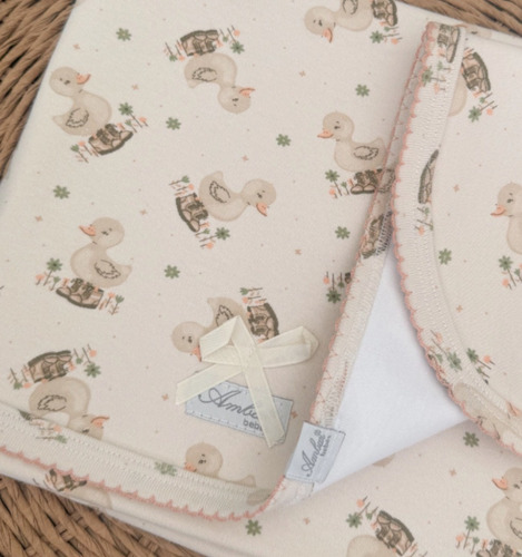 Manta Recibidora De Bebe 100% Algodon Premium Unisex Patito Aventurin