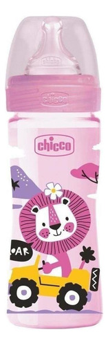 Chicco Biberon Well-being Flujo Medio Colors 2m+ 250ml/9oz Color Rosa