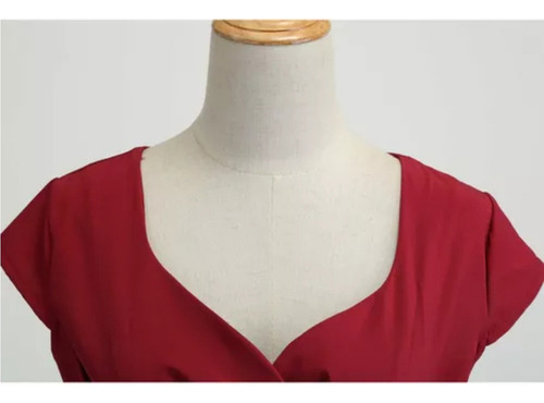 25, Vestido De Color Liso Con Cintura Retro De Moda Para