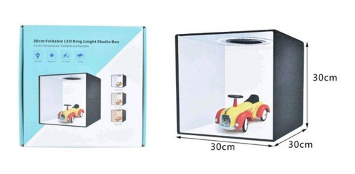 Imagen 6 de 8 de Mini Estudio Caja Luz Fotografía Usb Led 30x30 Estudio