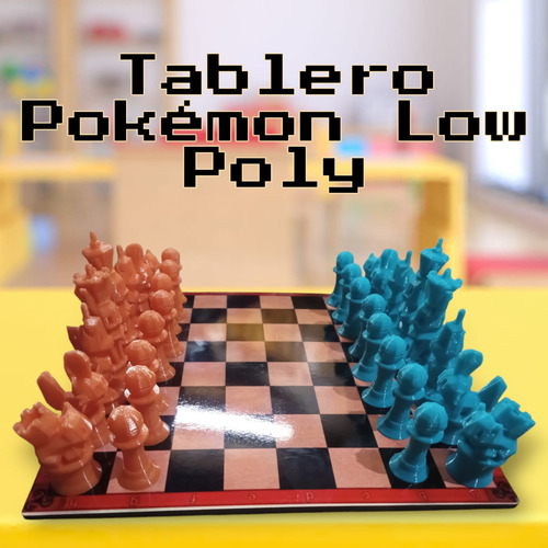 Ajedrez Pokemon Low Poly Impresion 3d