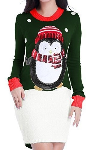 V28 Suéter De Navidad Las Mujeres, Feo Brillante