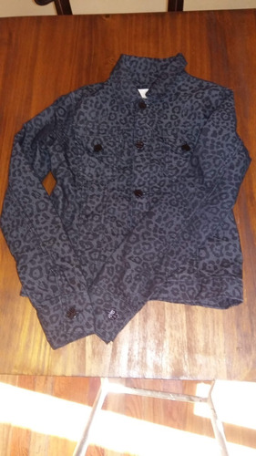 Campera Animal Print Negra Talle 12 Muy Buen Estado !