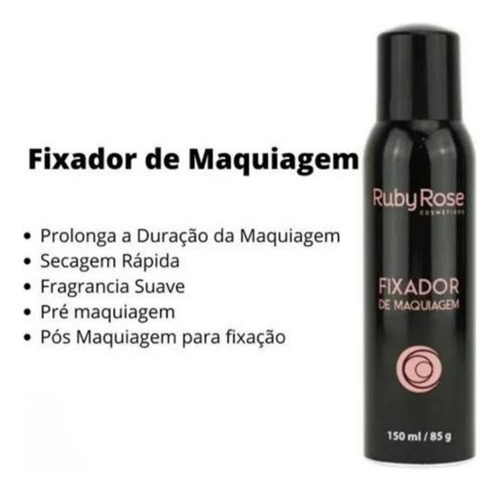 Fixador De Maquiagem Spray Ruby Rose 150ml Hb312