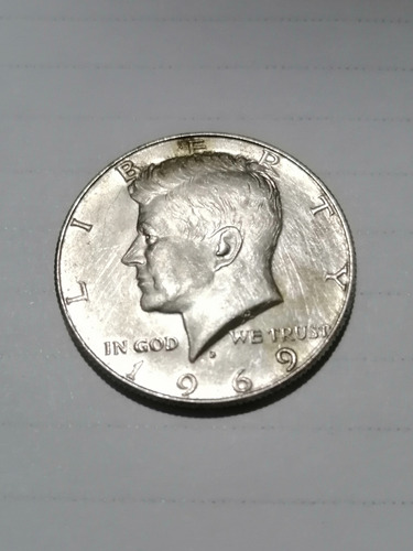 Medio Dólar Estadounidense 1969 Kennedy Perfecto Estado 
