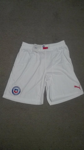 Short Selección Chilena 2013-2014 Recambio Puma Nuevo Blanco