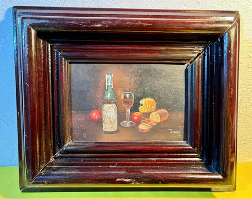 Dos Pinturas Bodegones Al Óleo De Teruel Vintage (Usado)