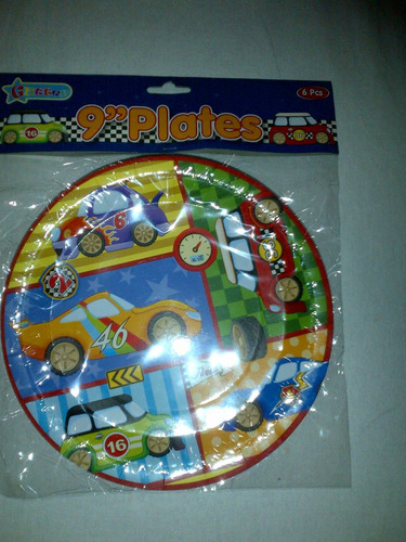 Platos De Carton Desechable Fiesta Infantil 6 Pzs Grandes