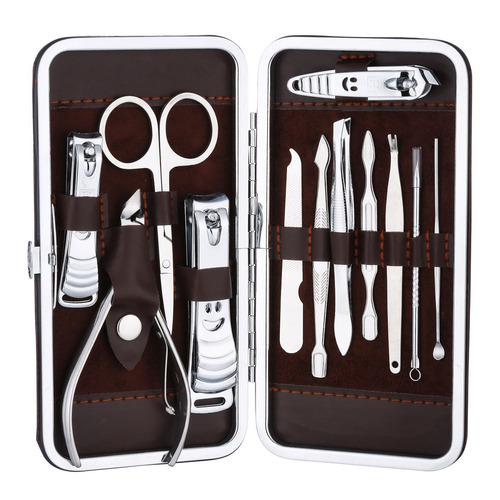 12 Pc Pedicure / Manicure Set Nail Clippers Limpiador Cutícu