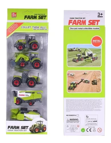 Miniatura Coleção De Ferro Miniatura Colheitadeiras Carrinho Tratores  Maquinas Agricola Fazenda Kit 5 Peças Farm Set Metal