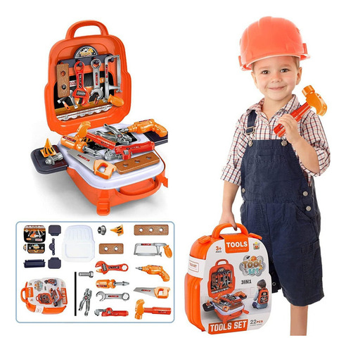 Juego De Herramientas For Niños, Con Mochila Portátil