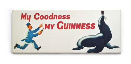 Cuadro Focu Deco En Lienzo Canvas 15x37 Guinness Foca