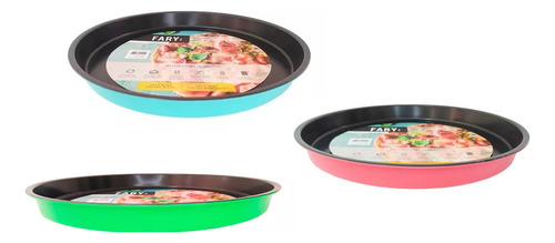 Pizzera Asadera Tartera Acero 34cm Fary Home Antiadhere Zztt Color Verde