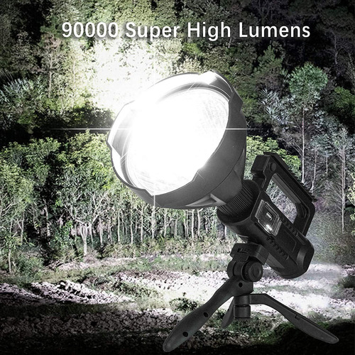 Linterna De Foco Recargable Superbrillante De 90000 Lúmenes.