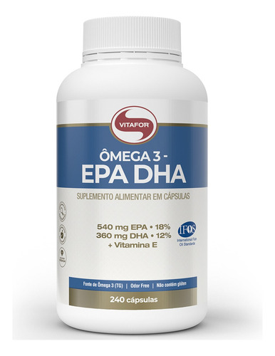 Omega 3 Epa E Dha Vitafor 240 Capsulas - Original Selo Ifos