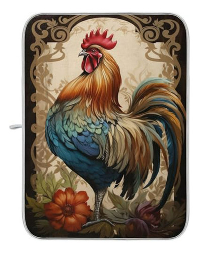 Estera De Secado De Platos De Gallo Para Cocina, 18 X 24 Pul