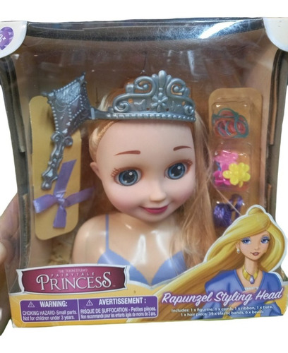 Muñeca Rapunzel Styling Head Con Accesorios Fibro