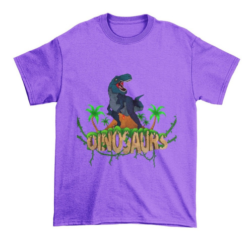 Polera Niña Niño Juvenil Dinosaurio T-rex Logo Estampado ALG