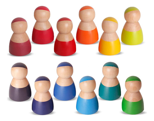 Shierdu 12 Pcs Muñecas De Madera De Madera De Madera De Made