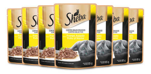 Pack 7 Sheba Alimento Húmedo Para Gato Adulto Pollo 85g