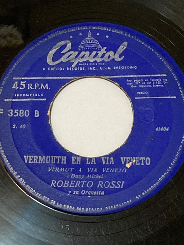 Vinilo Single De Roberto Rossi  Dos En Una Vespa(115y