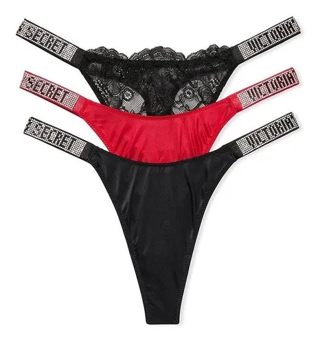 Tanga Victorias Secret Set 3 Piezas Shine Brillos Very Sexy Cuotas