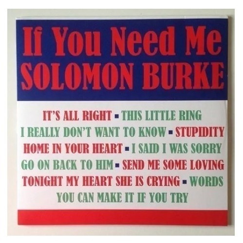 Solomon Burke If You Need Me Solomon Burke Lp Fore