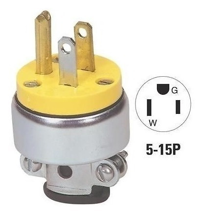 Enchufe 2p+t 15a 125v Tipo 2867   Nema5-15p 