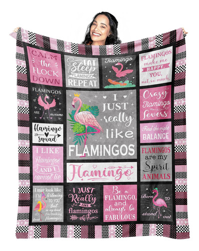 Manta Mcurore Flamingo Gifts, 60 X 50 Cm, Regalo De Flamenco