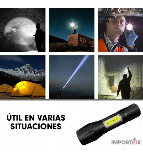 20pz Lampara Tactica Militar Recargable Usb Led Linterna