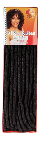 Apliques De Cabelo Cabelo Sintético Nina Softex Pacotinho Estilo Crochet Braids, Castanho_medio_#4 De 55cm - 1 Mecha Por Pacote