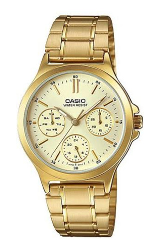 Reloj Casio Multifuncional Dama (ltp-v300g-9audf) Dorado 