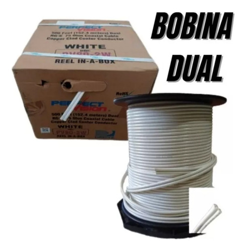 Bobina De Cable Coaxial Rg6 305 Metros