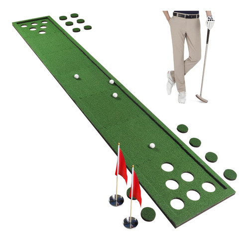 Juego Golf Pong Practica Para Exterior Tapete Verde 2 4