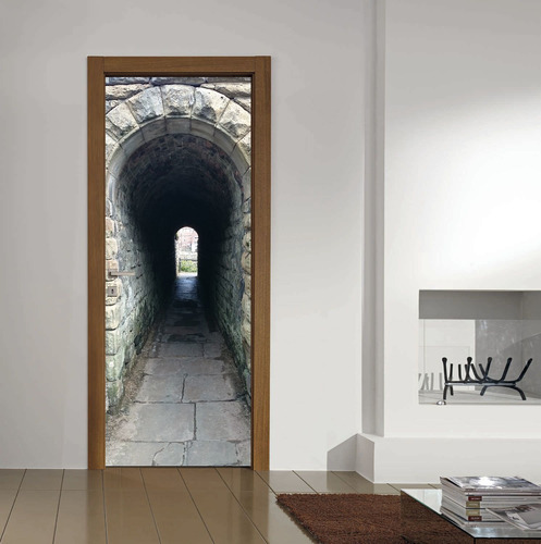 Vinilo Para Puerta Tunel Ciudad Deco Vinil Vacio Infinito M2