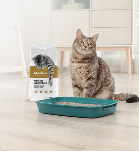 Imagen 3 de 10 de Arena Sanitaria Monkcat Bentonita Aglomerante X 16kg