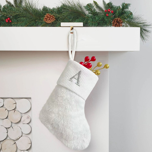 Calcetines Con Adorno Navideño, Calcetines Blancos De Seda B