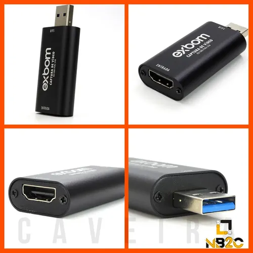 Placa de Captura de Vídeo Externa Exbom CV-U2C70 Adaptador HDMI