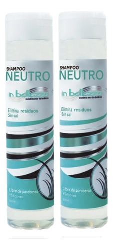 Kit 2 In Bellezza Shampoo Neutro Sin Sal Ni Parabeno 500ml