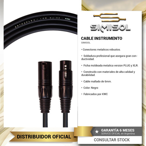 Cable Xlr (cannon) Profesional 6 Metros Microfono - Zipp 120
