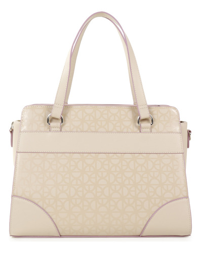 Bolsa Satchel Cloe Para Mujer Atemporal Estampado Monograma Color Nude